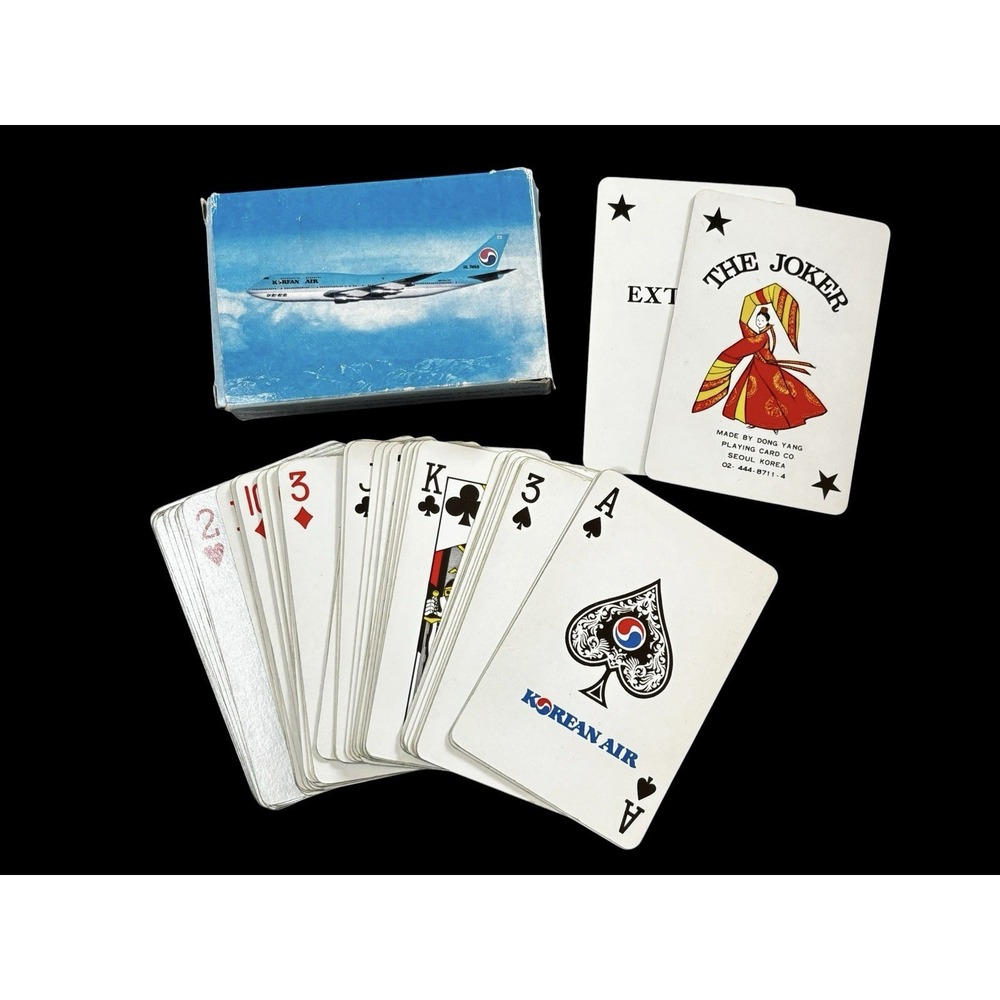 VINTAGE Korean Air Airline Playing Cards